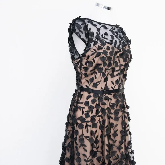 XSCAPE - 3D Floral Fit & Flare Dress